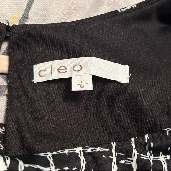 Cleo Midi Geometric Sleeveless One Piece Black White Dress Size Large - Picture 5 of 5